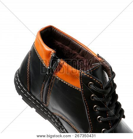 Stylish Causal Man Shoe On White Background.