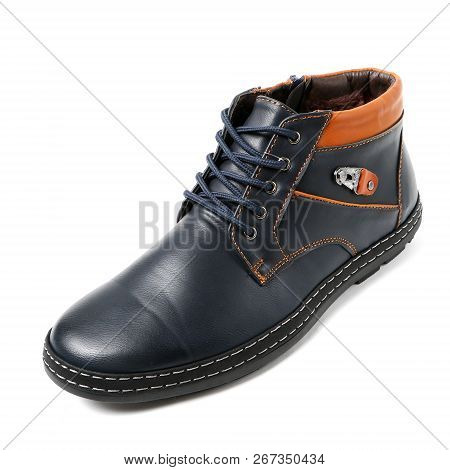 Stylish Causal Man Shoe On White Background.