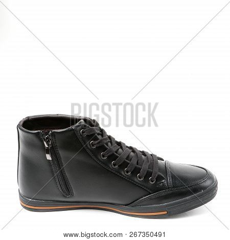 Stylish Causal Man Shoe On White Background.