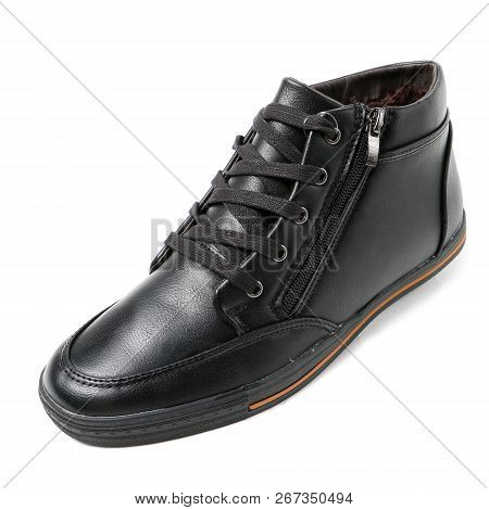 Stylish Causal Man Shoe On White Background.
