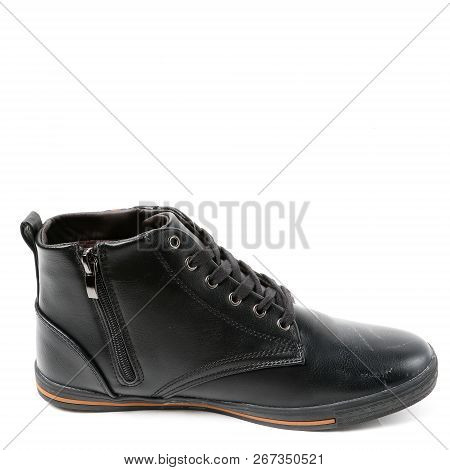 Stylish Causal Man Shoe On White Background.