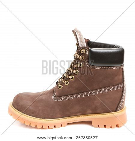 Stylish Causal Man Shoe On White Background.