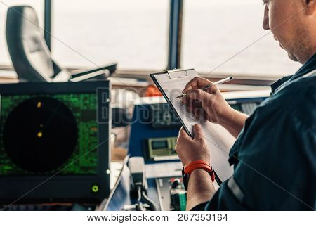 Marine Navigational Officer Or Chief Mate On Navigation Watch