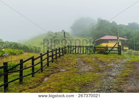 Ranger Station Of National Park Volcan Baru During Rainy Season, Panama.