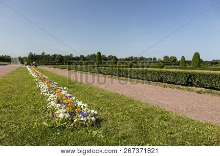 Strelna, St. Petersburg, Russia - August 09, 2018: The Territory Of The State Complex 