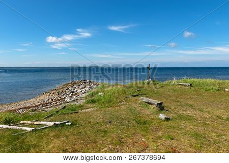 Wooden Cross Navigation On The White Sea (anzer Island, Cape Kenga)