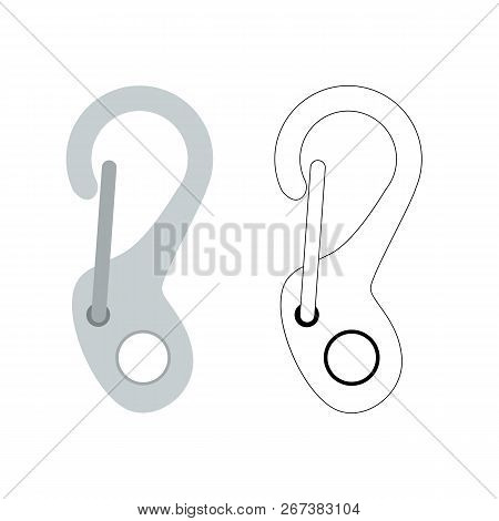 Safety Hook  Vector Illustration Flat Style Front Side
