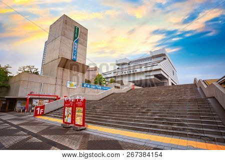 Tokyo, Japan - April 25 2018: Edo Tokyo Museum Permanent Exhibition Vividly Illustrates The Past Of