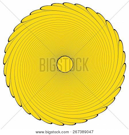 A Yellow Twirl Vortes Over A White Background