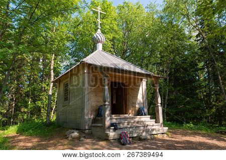 Recreated Eleazarov Chapel In The Eleazarov Desert On Anzer Island. Solovetsky Islands, Arkhangelsk 
