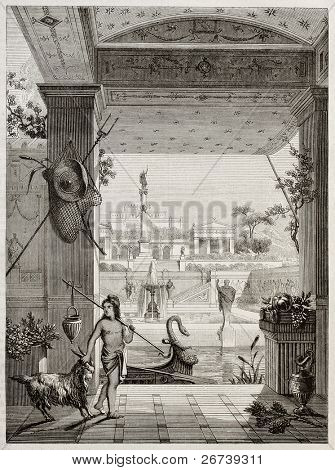 Pompeii의 보기의 오래 된 재건입니다. Bouchet와 Potentier, 마 가진 피트에 의해 만들어진