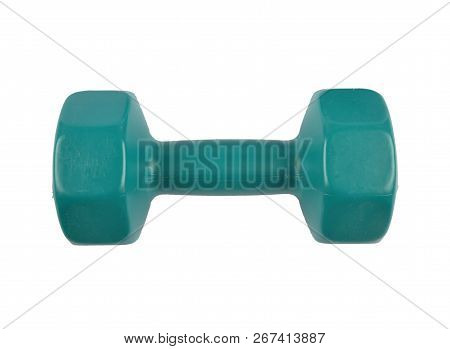 Colorful And Crisp Image Of Dumbbell On White Background