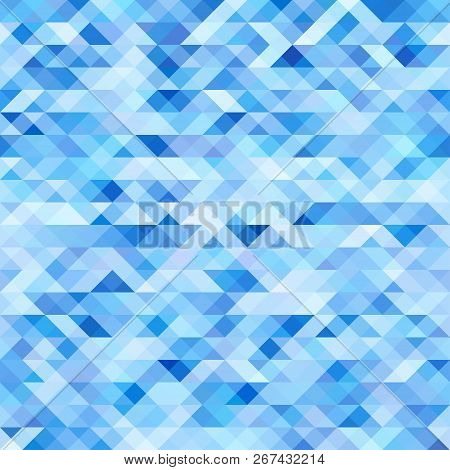 Triangle Pattern. Blue Seamless Vector Mosaic Background.