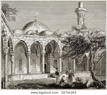 Moschea nella vecchia figura Payas, Turchia meridionale. Di autore non identificato, pubblicato su Magasin Pitt