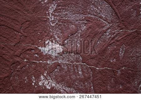 Irradiated Green Paint On Rusty Iron Closeup