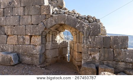 The Inner Part Of The Destroyed Corner Tower In Nimrod Fortress Located In Upper Galilee In Northern