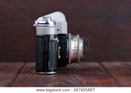 Moscow, Russia, April 20, 2017. The Old Soviet 35 Mm Slr Camera Kristall, Released1962.