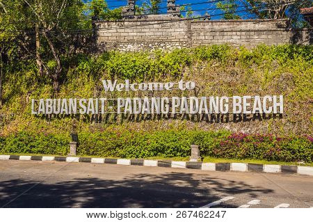 Inscription Padang Padang Beach, Bali Island Indonesia