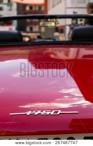 Saalbach-hinterglemm, Austria - June 21 2018: Vintage Car Alfa Romeo 1750 Cabriolet Oldsmobile Veter
