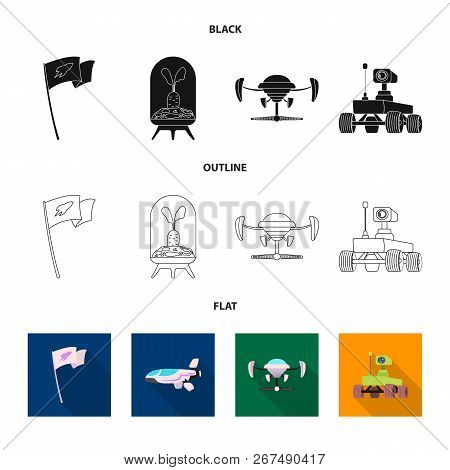 Isolated Object Of Mars And Space Sign. Set Of Mars And Planet Vector Icon For Stock.