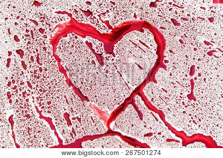 Abstract Heart Shape From Splaches And Blobs And Drops