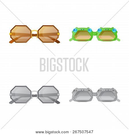 Vector Illustration Of Glasses And Sunglasses Icon. Set Of Glasses And Accessory Vector Icon For Sto