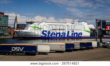 Kiel, Germany - August 4, 2018 : Cityscape Of The Harbor And Town Of Kiel, Hamburg, Germany. You Can