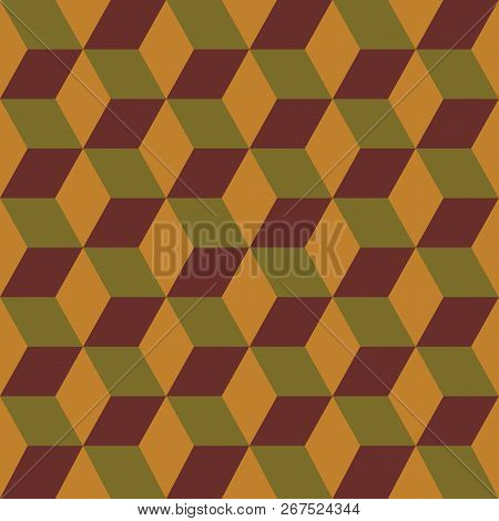 Seamless Pattern Of Colored Cubes. Endless Multicolored Cubic Background. Cube Pattern. Cube Vector.