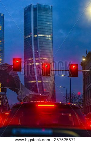 City Life District Night Scene, Milan, Italy