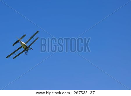 Aircraft Agricultural Aviation An-2. The Spraying Of Fertilizers And Pesticides On The Field With Th