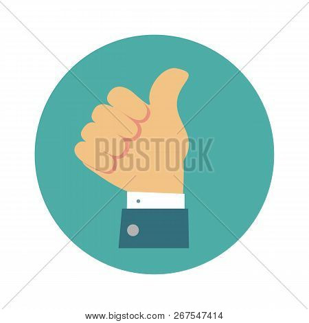Thumb Up Icon. Stock Flat Vector Illustration.