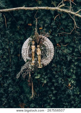 Advent wreath for the pre Christmas time. DIY Christmas decorati
