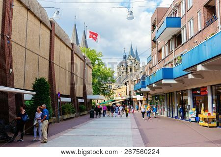 Shopping Street In The City Center Of Roermond, Netherlands