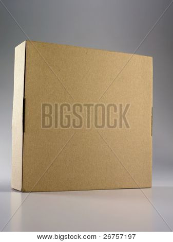 browm color cardboard box on the plain background