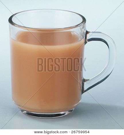 Studio shot of tanslucent cup of tea.