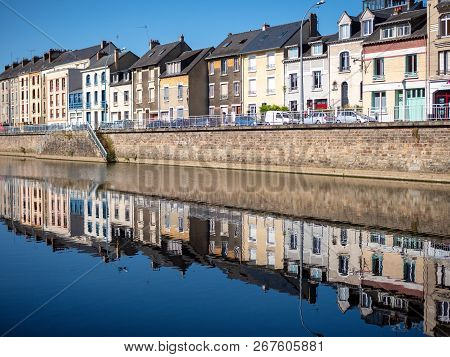 Reflections In The Sarthe River At Le Mans, France.