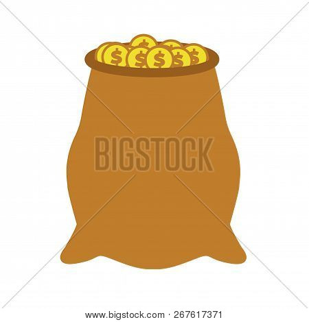 Money Bag Flat Icon Isolated On White Background. Vector Illustration.