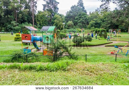 Nuwara Eliya, Sri Lanka - July 17, 2016: Children Playground In Victoria Park In Nuwara Eliya Town.
