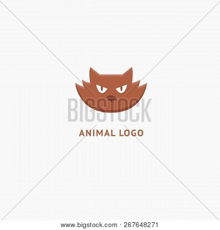 Cat Silhouette Logo. Vector Abstract Minimalistic Illustration Veterinary. Kitten Icon. Pet, Pet Sho