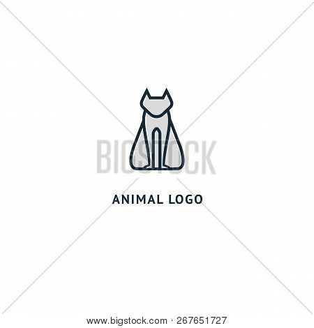 Cat Silhouette Logo. Vector Abstract Minimalistic Illustration Veterinary. Kitten Icon. Pet, Pet Sho
