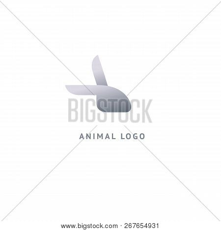 Rabbit Silhouette Logo. Vector Abstract Minimalistic Illustration Veterinary. Bunny Icon. Pet, Pet S