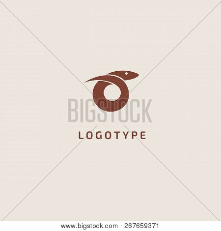 Snake Silhouette Logo. Vector Abstract Minimalistic Illustration Predator. Herpetology Icon. Terrari