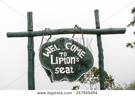 Liptons Seat, Sri Lanka - July 15, 2016: Information Board At Liptons Seat Viewpoint.
