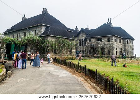 Haputale, Sri Lanka - July 16, 2016: Tourists Visit Grounds Of Adisham Monastery Near Haputale.