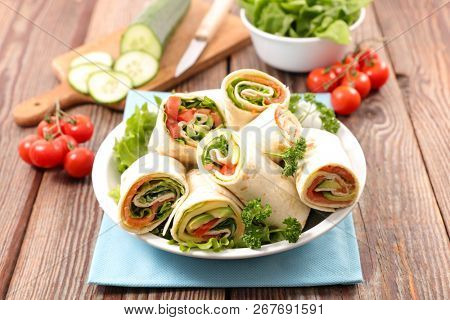 sandwich wrap, fajito or burrito