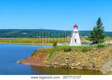 View Of Countryside And The Anderson Hollow Lighthouse, In Hopewell Hill, New Brunswick, Canada
