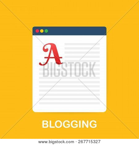 Blog Icon, Web Site Page Template. Blogging Concept. Development And Digital Marketing. Vector Stock