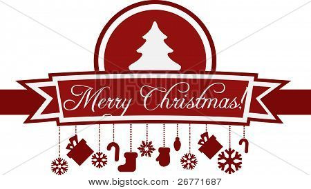 Rosso Natale carta modello con albero di Natale