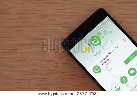 Bekasi, West Java, Indonesia. November 9, 2018 : Hangouts Dialer - Call Phones Dev App On Smartphone