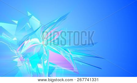 Shining Crystaline Triangles In Celeste Backdrop